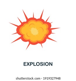 Explosion flat icon. Color simple element from weapon collection. Creative Explosion icon for web design, templates, infographics and more
