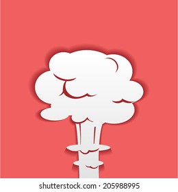 explosion, flat icon isolated on a red background for your design