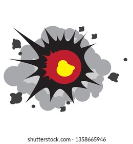 explosion flat illustration on white