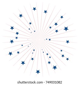 Explosion of a freighter, rays and stars, isolated abstract background. Festive glow, abstract pattern.