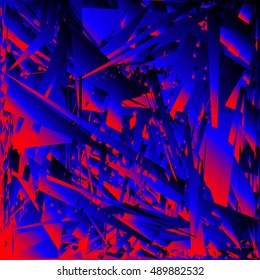 Explosion of geometric shapes. Abstraction on a theme of chaos in the universe.
