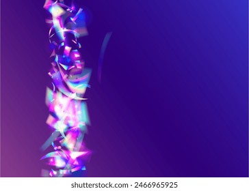 Explosion Glitter. Laser Holographic Illustration. Light Pattern. Abstract Flag. Pink Glare Background. Rainbow Banner. Disco Effect. Anniversary Ribbon. Purple Explosion Glitter