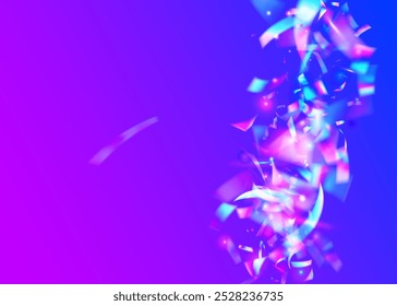 Explosion Glitter. Light Iridescent Serpentine. Unicorn Design. Purple Art Burst. Festive Effect. Neon Background. Isolated Poster. Laser Pattern. Pink Explosion Glitter