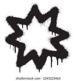 Explosion graffiti with black spray paint. Vector illustration