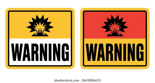 Explosion Hazard Warning Sign - Vector Set of Two Styles