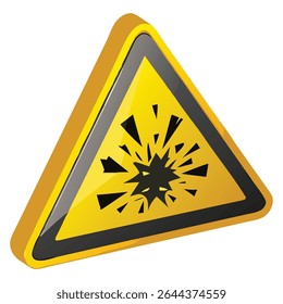 Sinal de aviso de perigo de explosão triângulo amarelo cuidado risco explosivo atenção área perigosa símbolo