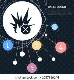 explosion icon with the background to the point and with infographic style. Vector illustration