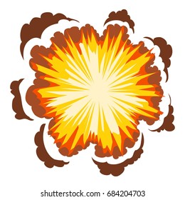 Explosion icon, cartoon style