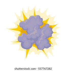 Explosion icon in cartoon style isolated on white background. Explosions symbol stock vector illustration.