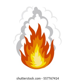 Explosion icon in cartoon style isolated on white background. Explosions symbol stock vector illustration.