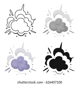 Explosion icon in cartoon style isolated on white background. Explosions symbol stock vector illustration.
