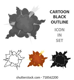 Explosion icon in cartoon style isolated on white background. Explosions symbol stock vector illustration.