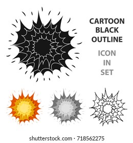 Explosion icon in cartoon style isolated on white background. Explosions symbol stock vector illustration.