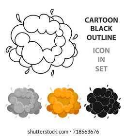 Explosion icon in cartoon style isolated on white background. Explosions symbol stock vector illustration.