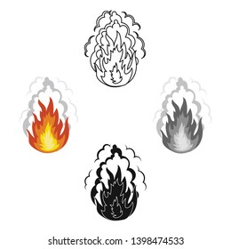 Explosion icon in cartoon,black style isolated on white background. Explosions symbol stock vector illustration.
