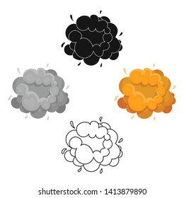 Explosion icon in cartoon,black style isolated on white background. Explosions symbol stock vector illustration.