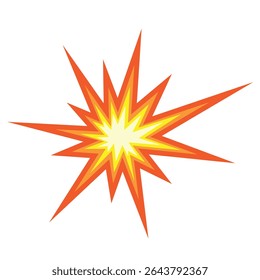 Explosion icon with fire. Flat simple vector illustration with place for text