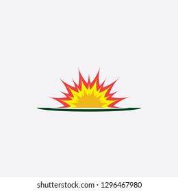 explosion icon fire symbol design element vector