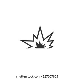 Explosion icon flat. Illustration isolated vector sign symbol