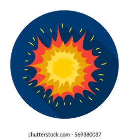 Explosion icon in flat style isolated on white background. Explosions symbol stock vector illustration.
