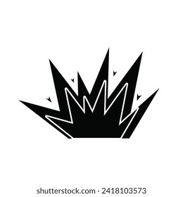 Icono de explosión aislado en fondo blanco.