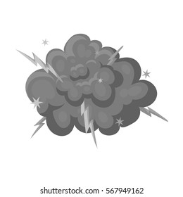Explosion icon in monochrome style isolated on white background. Explosions symbol stock vector illustration.