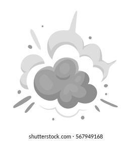 Explosion icon in monochrome style isolated on white background. Explosions symbol stock vector illustration.