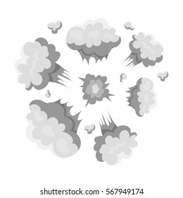 Explosion icon in monochrome style isolated on white background. Explosions symbol stock vector illustration.