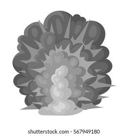 Explosion icon in monochrome style isolated on white background. Explosions symbol stock vector illustration.
