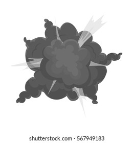 Explosion icon in monochrome style isolated on white background. Explosions symbol stock vector illustration.