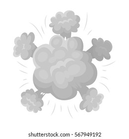 Explosion icon in monochrome style isolated on white background. Explosions symbol stock vector illustration.