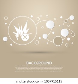 explosion icon on a brown background with elegant style and modern design infographic. Vector illustration