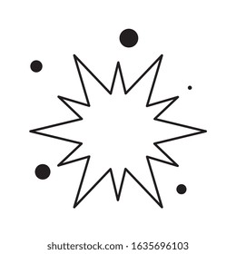 explosion icon outline isolated over white background. vector illustration