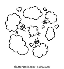 Explosion icon in outline style isolated on white background. Explosions symbol stock vector illustration.