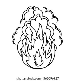 Explosion icon in outline style isolated on white background. Explosions symbol stock vector illustration.
