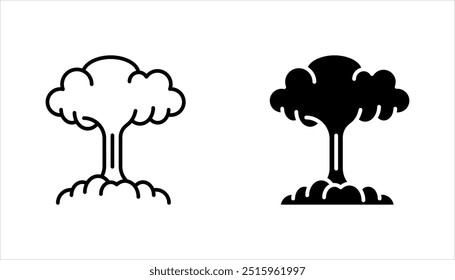 explosion icon set, from army and war collection. Thin linear explosion, fire, burst outline icon vector illustration on white background