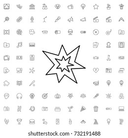 Explosion icon. set of outline entertainment icons.