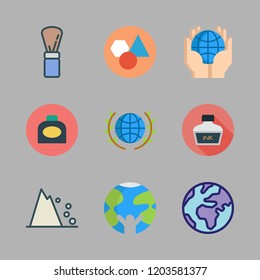 explosion icon set. vector set about ink, powder, geometry and planet earth icons set.