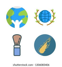 explosion icon set. vector set about powder, planet earth and meteor icons set.