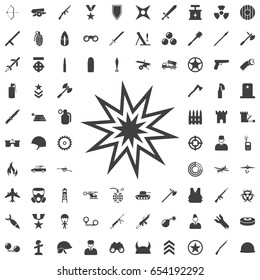 explosion icon. Set of weapon icons
