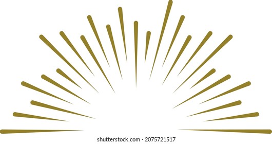 Explosion icon. Sunbirst with radial light rays. Golden badge