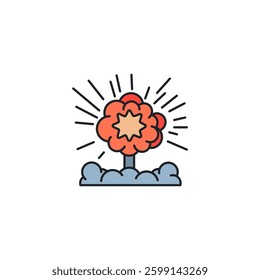 Explosion icon symbol vector illustration isolated on white background