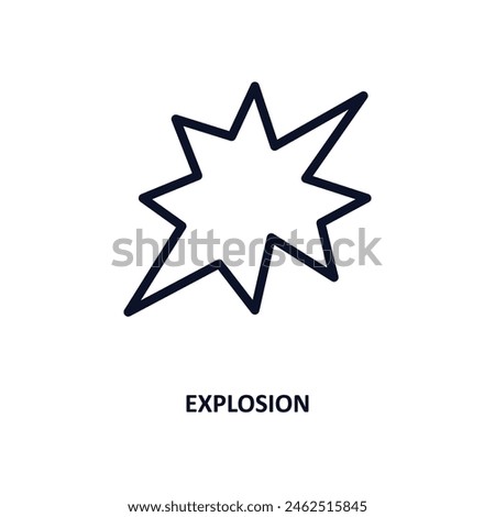explosion icon. Thin line explosion icon from military and war and  collection. Outline vector isolated on white background. Editable explosion symbol can be used web and mobile