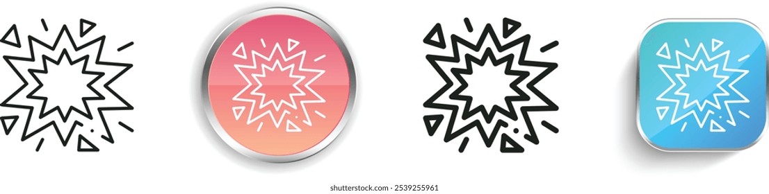 explosion icon. Thin Linear, Regular and Button Style Design Isolated On White Background