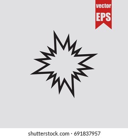 Explosion icon in trendy isolated on grey background.Vector illustration.