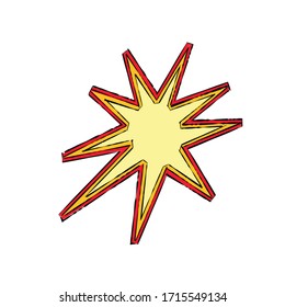 Icono de explosión, ilustración vectorial aislada en blanco.