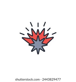explosion icon. vector.Editable stroke.linear style sign for use web design,logo.Symbol illustration.