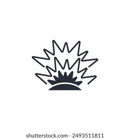 explosion icon. vector.Editable stroke.linear style sign for use web design,logo.Symbol illustration.