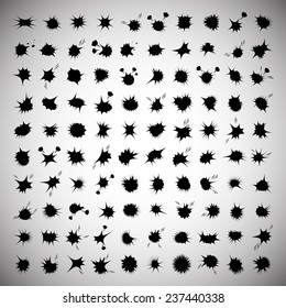 Explosion Icons Set - Isolated On Gray Background - Vector Illustration, Graphic Design, Editable For Your Design