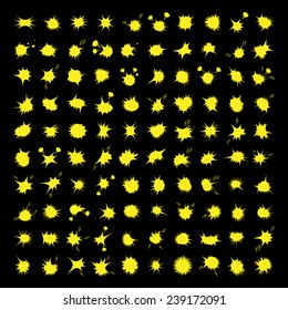 Explosion Icons Set - Isolated On Black Background - Vector Illustration, Graphic Design, Editable For Your Design 